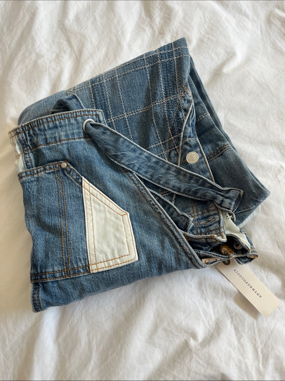 NWT Pilcro The Wanderer Denim Utility Overalls plus size 32 - Picture 13 of 16